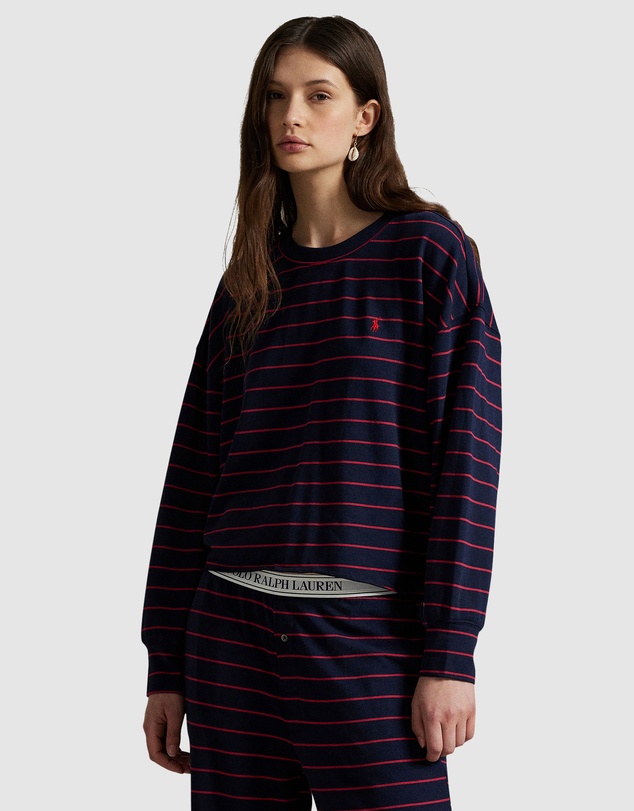 Polo Ralph Lauren - Club Terry Striped Long Sleeve Cotton Jersey Pyjama Set