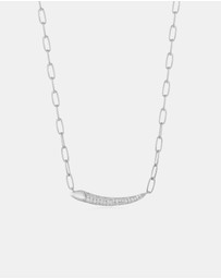 Ania Haie - Ania Haie Silver Pave Bar Chain Necklace