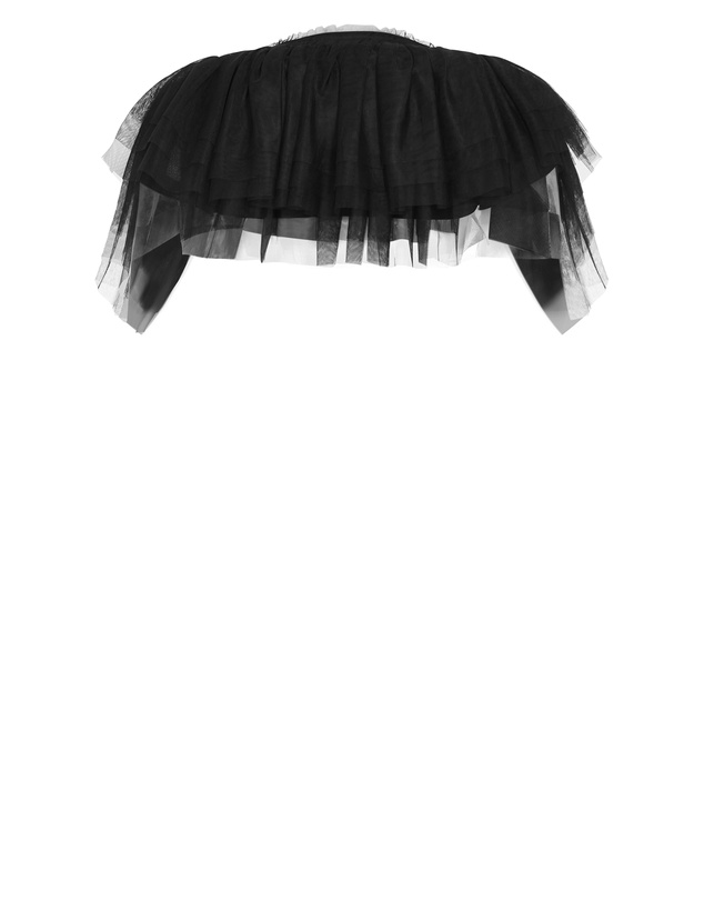City Chic - Plus size Ruffle Mesh Shrug - black
