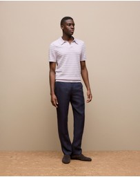 Trenery - Cotton Silk Textured Polo in Orchid