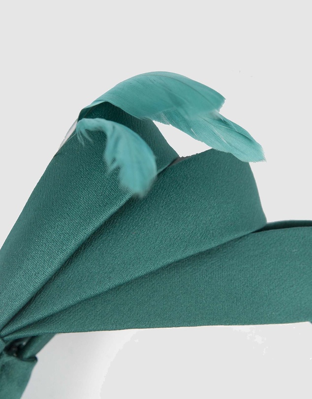 Max Alexander - Large Teal Satin Bow Racing Fascinator