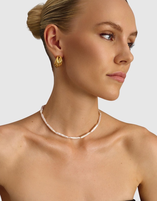 Nialaya Jewellery - Bold Layered Hoops in Gold