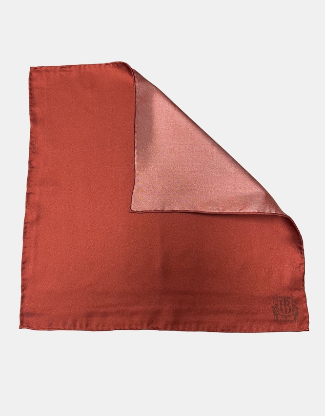 Henry Bucks - HENRY BUCKS Plain Crest Pocket Square BURGUNDY