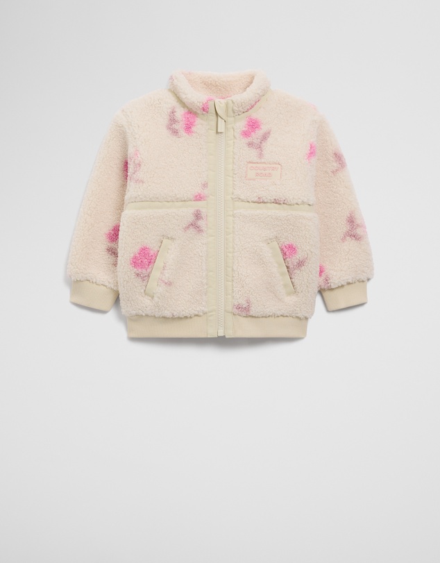 Country Road - Print Sherpa Zip Through