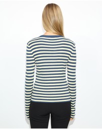 Dazie - Zadie Striped Knit Long Sleeve Cardigan