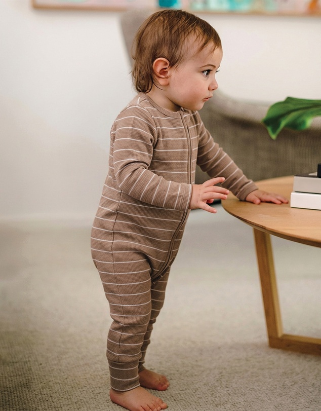 Kynd Baby - Organic Cotton Waffle in Neutral Stripe