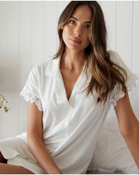UNE PIECE - Lace Trim Modal Shirt Nightie