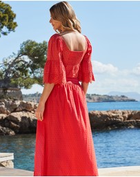 Sosandar - Embroidered Midi Skirt With Broderie Trim