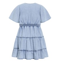 City Chic - May Tiered Denim Mini Dress