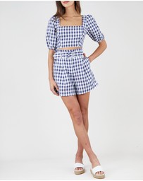 Amelius - Mallee Linen Gingham Crop Top