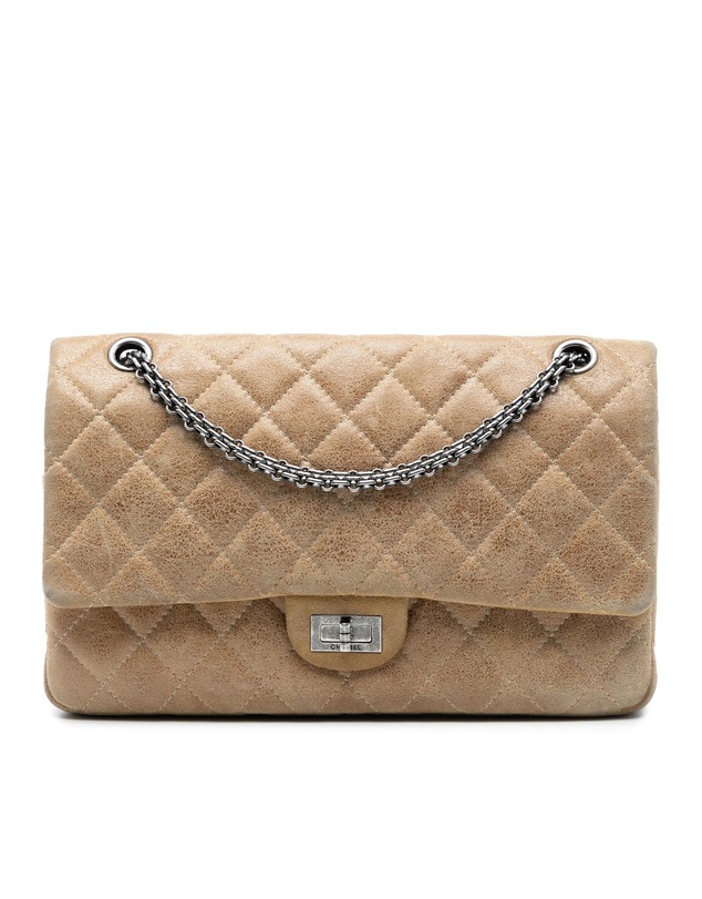 Pre-Loved by Azura Reborn - Pre-Loved Reissue 2.55 Aged Metallic Calfskin Double Flap 227