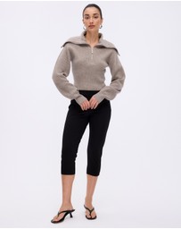 Minima Esenciales - Cyro Merino Wool Cashmere Blend Zip Knit Jumper