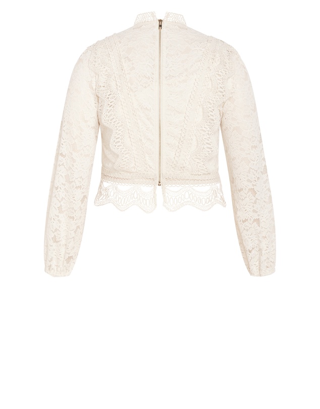 City Chic - Plus size Lucielle Long Sleeve Top - porcelain