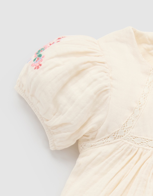 Purebaby - Embroidered Dress -Kids-Babies