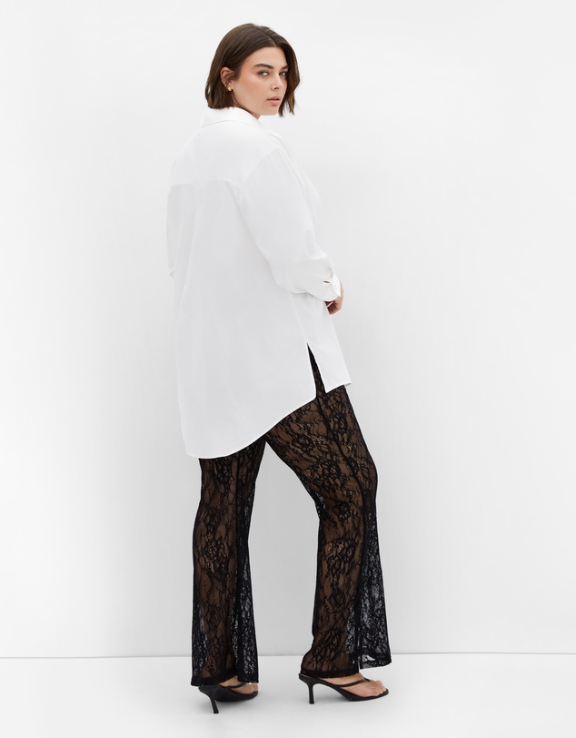 City Chic - Plus size Aura Lace Pant - black