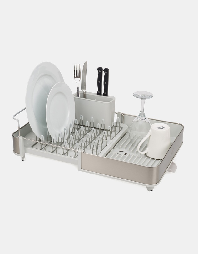 Joseph Joseph - Extend™ Steel Expandable Dish Rack with Draining Spout (Stone)