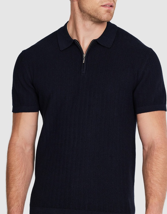 Tarocash - Darius Zip Knit Polo