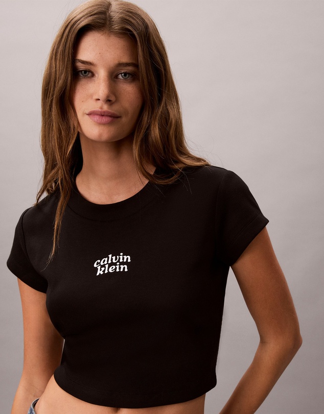 Calvin Klein Jeans - Slim Cropped Logo Baby Tee