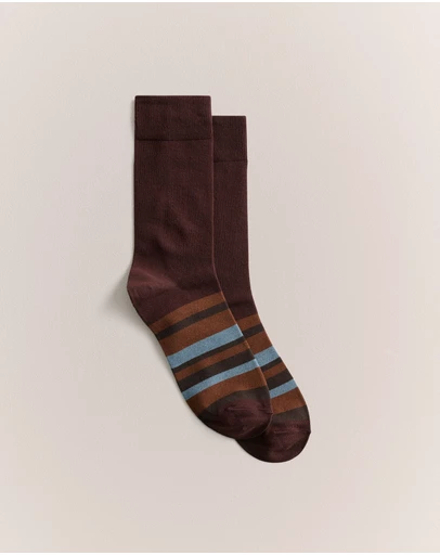 Trenery - Bold Stripe Sock in Espresso