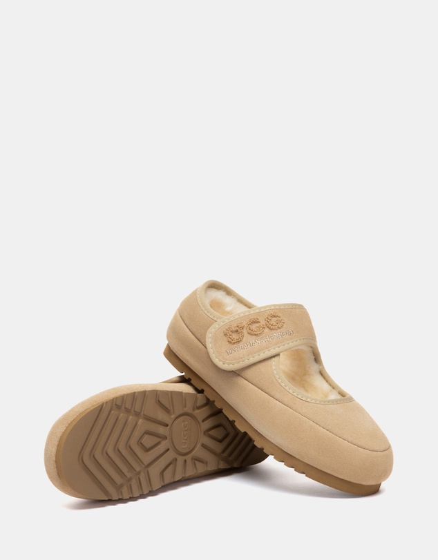 EVERAU - Australian Shepherd Ugg Velvi Kids Cow Suede Upper Loafer Oxfords Flats