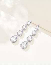 Mestige - Provence Pear Drop Earrings - Silver Plated