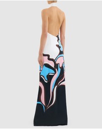 Rebecca Vallance - Barbados Breeze Halter Maxi Dress