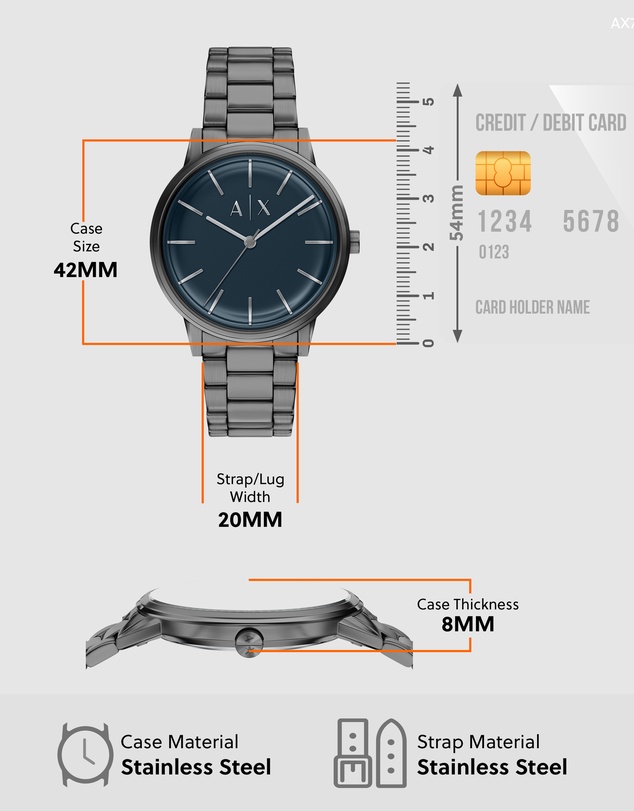 Armani Exchange - Gun-Metal Analogue Watch