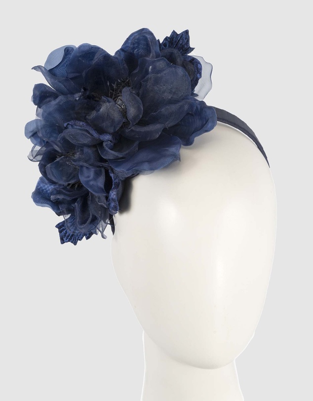 Fillies Collection - Large Navy Flowers Headband