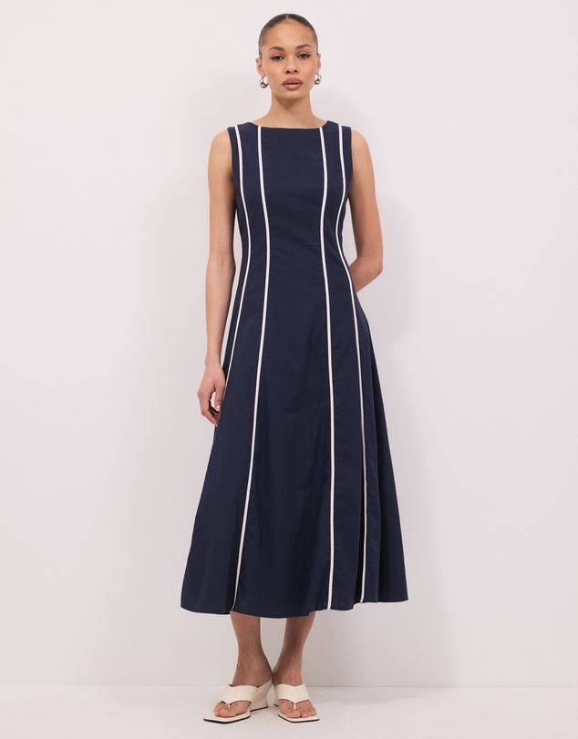Calli - Zara Contrast Seam Midi Dress