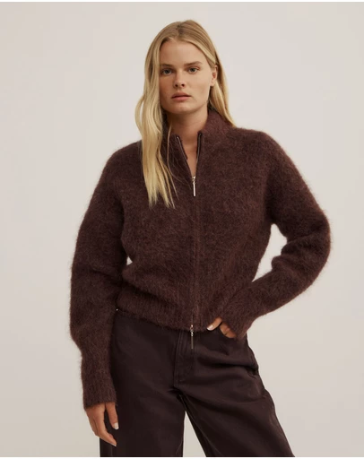 Witchery - Fluffy Funnel Bomber Jacket