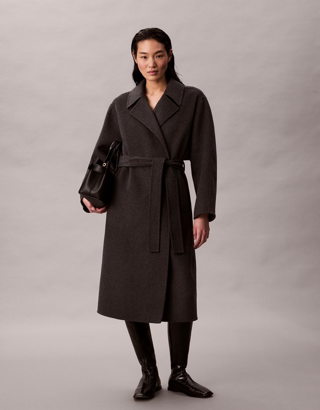Calvin Klein - Wool Blend Wrap Coat