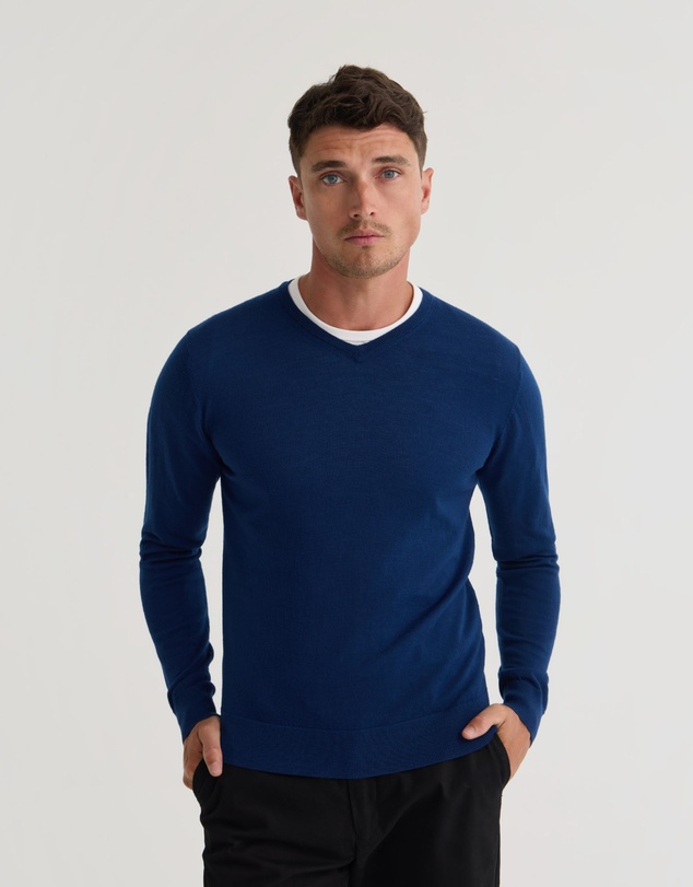 Oxford - Basic V-Neck Pure Wool Pullover