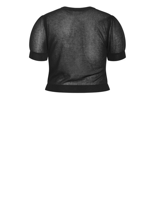 City Chic - Plus size Tara Short Sleeve Crop Cardigan - black