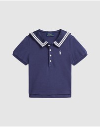 Polo Ralph Lauren - Stretch Mesh Sailor Polo Shirt - ICONIC EXCLUSIVE - Kids