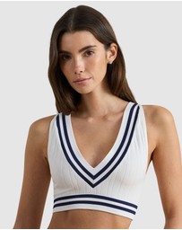 Lauren by Ralph Lauren - Cricket Cable Knit Lightly-Lined Crop Top Bra