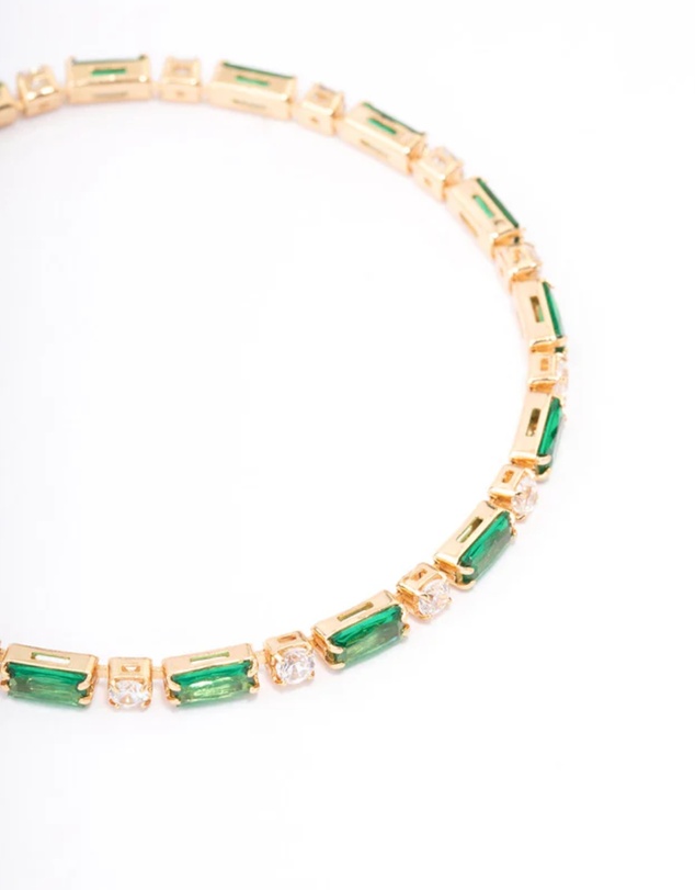 Lovisa - Gold Plated Baguette Stone Toggle Tennis Bracelet