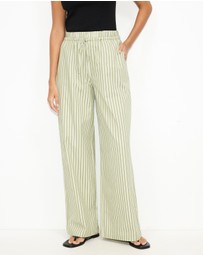 Dazie - Nina Stripe Double Waist Band Pants
