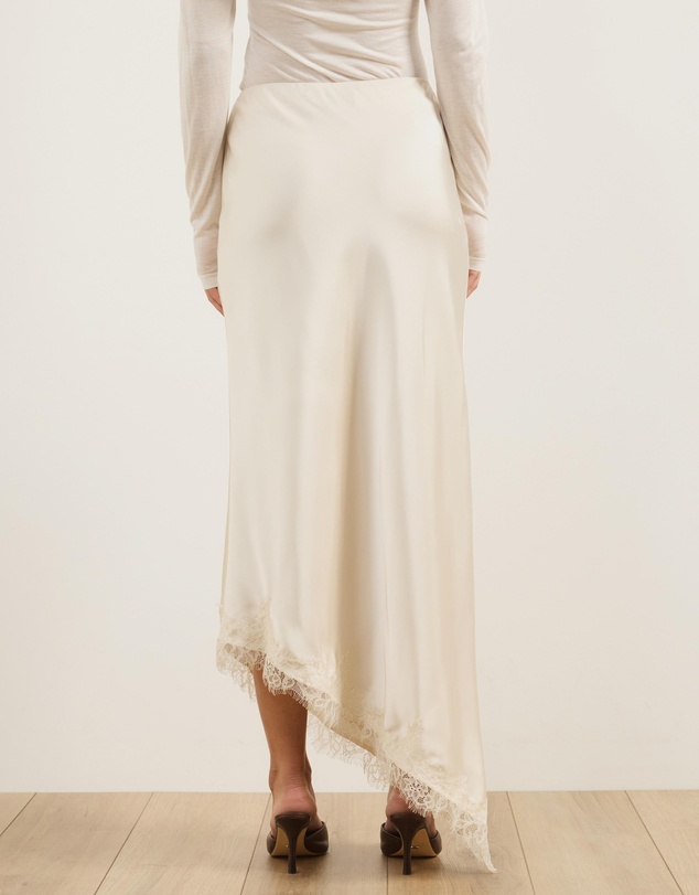 Atmos&Here - Leoni Asymmetric Lace Satin Skirt