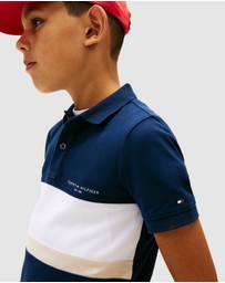 Tommy Hilfiger - Boys Regular Fit Colour-Blocked Pique Polo Shirt - Teens