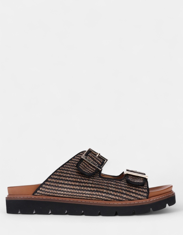 Mia Vita - Daisy Slide - Black Raffia