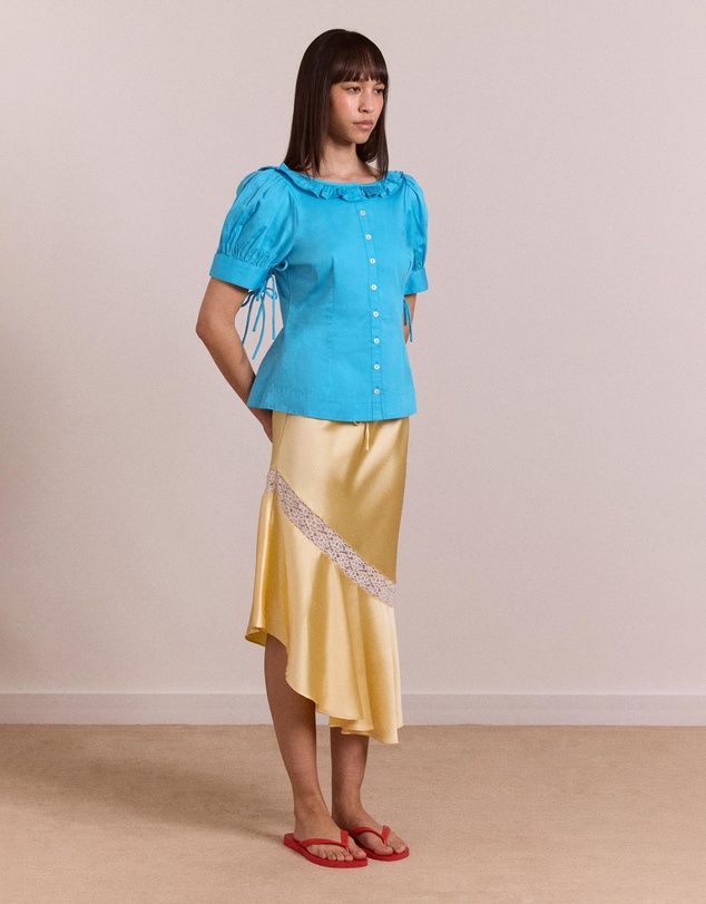 Damson Madder - Delphia Satin Midi Skirt