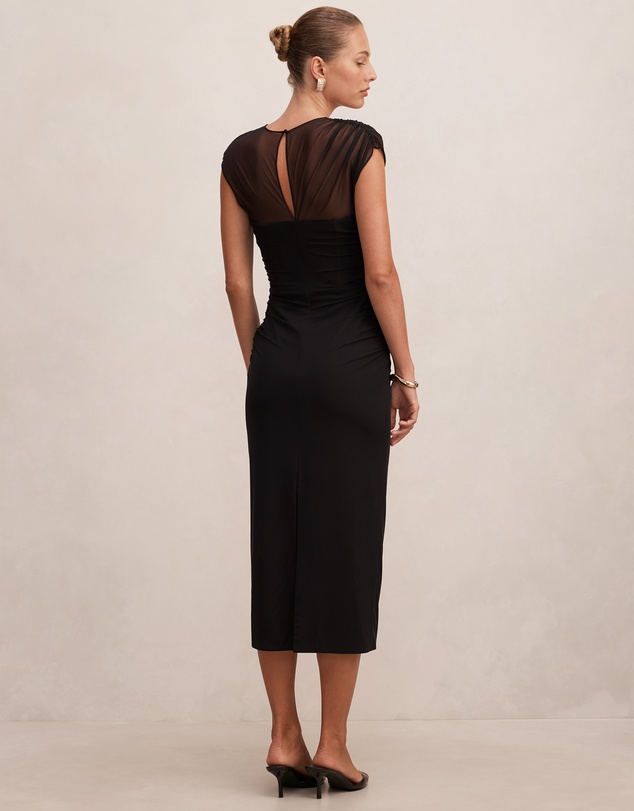 Forever New - Eadie Sheer Cap Sleeves Midi Dress