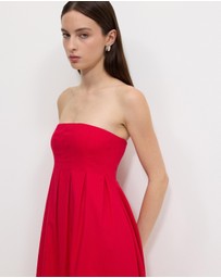 Calli - Karina Pleated Strapless Maxi Dress