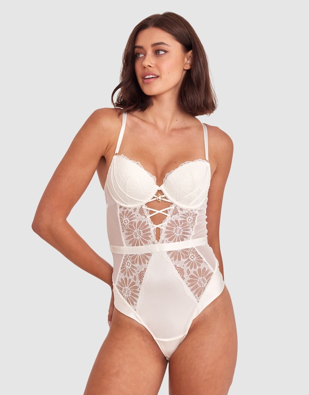 Bras N Things - Floriane Push Up Bodysuit - Ivory