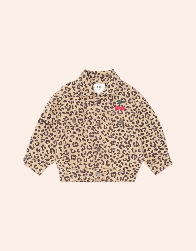 Huxbaby - Very Cherry Leopard Print Denim Jacket - Babies