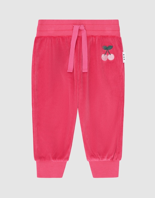 Huxbaby - Very Cherry Velour Trackpants - Babies