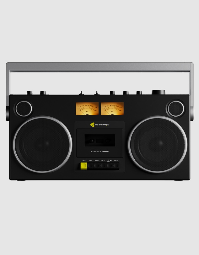 We Are Rewind - We Are Rewind Getto Blaster Cassette Player & Recorder - Curtis, Black