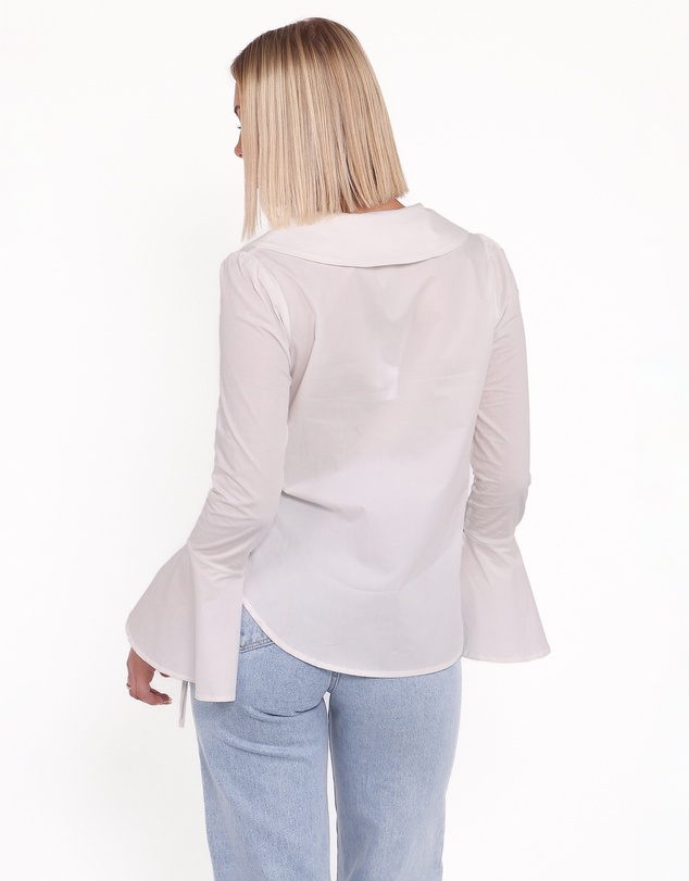 Petal & Pup - Adler Asymmetrical Tie Shirt - White