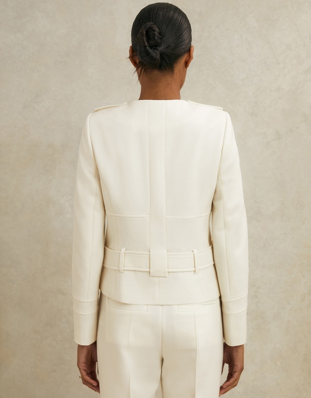 REISS - ATELIER - Athena Wool Collarless Belted Jacket