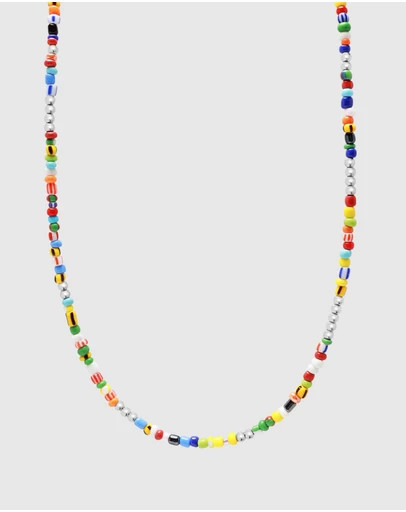 Nialaya Jewellery - Men's Assorted Vintage Trifocal Beaded Necklace